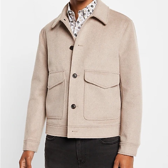 Express Tan Wool-Blend Trucker Jacket - Picture 2 of 12